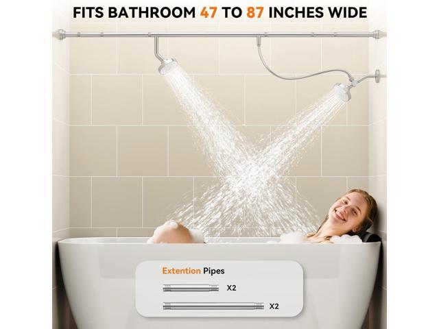 Dual Shower Head for Couples, High Pressure Double Shower Heads for Two People Rod, Two Showerhead System Fit 2 Person, Birthday Gifts for Women...