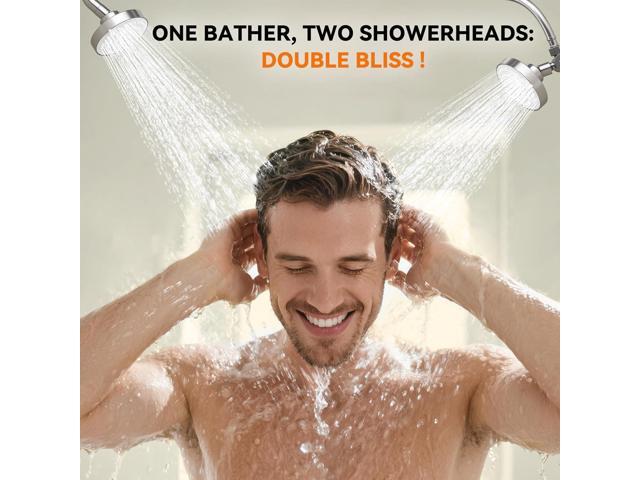 Dual Shower Head for Couples, High Pressure Double Shower Heads for Two People Rod, Two Showerhead System Fit 2 Person, Birthday Gifts for Women...