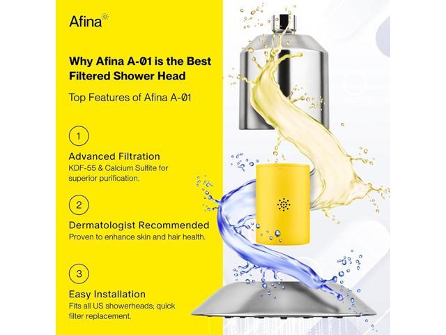 Afina Replacement Filter for Afina Filtered Showerhead & Shower Filter - High Pressure Shower - Reduces Dry Itchy Skin, Dandruff, Eczema, and...