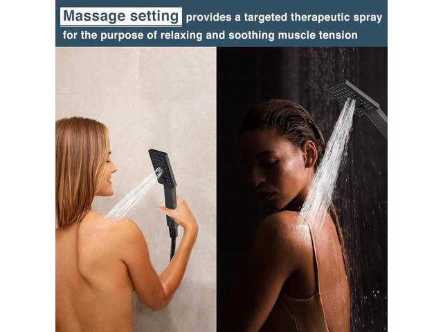 BRIGHT SHOWERS High Pressure Handheld Shower Head Set, High Flow Hand Held Showerhead with 60' Long Stainless Steel Hose and Adjustable Wall...