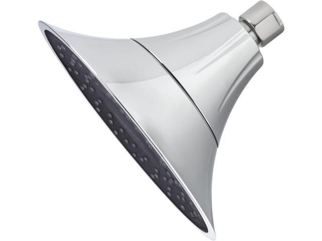 VivaSpring Filtered Shower Head FSH25-CB in Chrome Finish with Obsidian face and Wide Rain Spray for softer skin and hair 6 month filter FF-15...