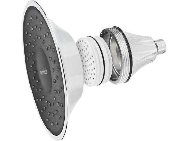 VivaSpring Filtered Shower Head FSH25-CB in Chrome Finish with Obsidian face and Wide Rain Spray for softer skin and hair 6 month filter FF-15...