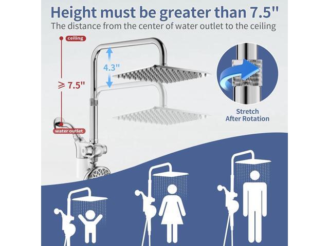 SINGSUO Filtered Rain Shower Head with Handheld Spray Combo, High Pressure Dual Shower Head with Filter for Hard Water, Modern Magnetix Double...