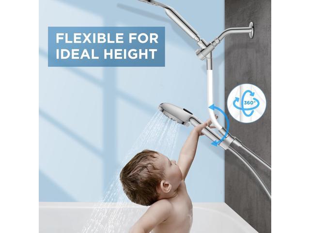 MakeFit Dual Filtered Rain Shower Head Combo, Handheld Shower Head with Adjustable Bar - Rainfall Shower Head And Showerhead with Filter for Hard...