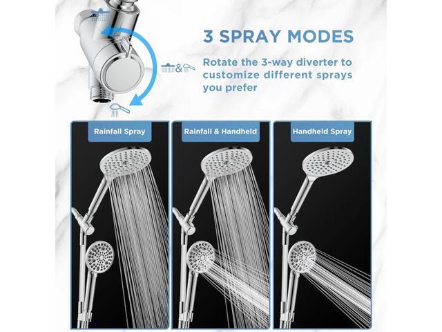 MakeFit Dual Filtered Rain Shower Head Combo, Handheld Shower Head with Adjustable Bar - Rainfall Shower Head And Showerhead with Filter for Hard...