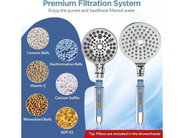 MakeFit Dual Filtered Rain Shower Head Combo, Handheld Shower Head with Adjustable Bar - Rainfall Shower Head And Showerhead with Filter for Hard...
