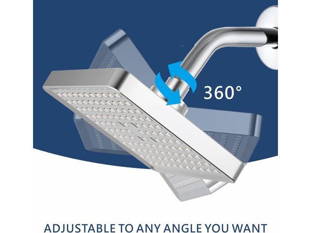 High Pressure Rain Shower Head, High Flow Pressure Boosting Adjustable Rainfall Showerhead, Awesome Shower Experience Even At Low Water Flow, Chrome