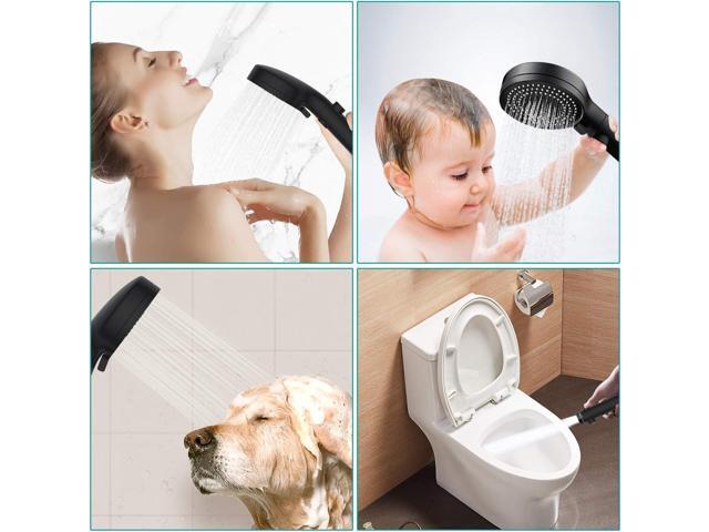MIAOHUI Shower Head with Hose and on off Switch, 3 Setting High Pressure Handheld Shower Head, Removable Shower Head with hose, Adjustable Angle...