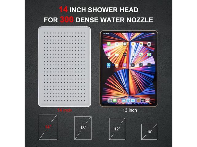 Rain Shower Head Combo-14''Rainfall ShowerHead,8 Modes Handheld with ON/OFF Pause Switch, Double High Pressure Shower heads with Hose,Adjustable...