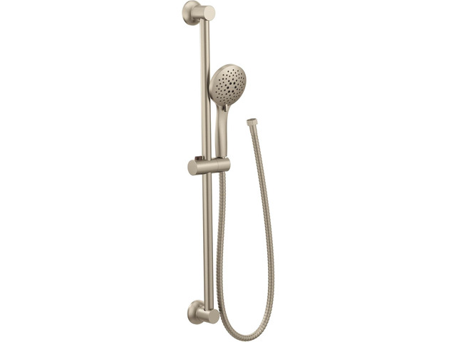 Moen Brushed Nickel Eco-Performance 5-Function Handheld Removable Shower Head, Adjustable 30-Inch Slide Bar and 69-Inch Long Hose, 3558EPBN