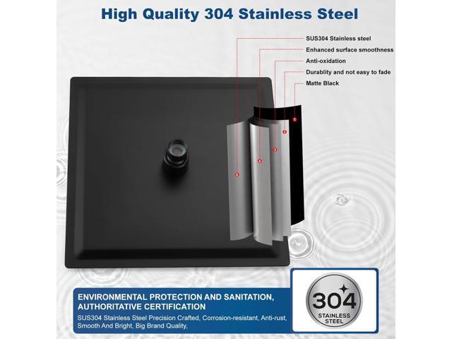 Midanya Rain Shower Head, Stainless Steel Large Rainfall Shower Head High Pressure, Bathroom Waterfall Square Showerhead, Ceiling or Wall Mount,...