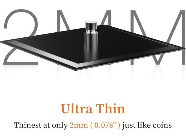 16 Inch Square Rain Shower Head, 304 Stainless Steel, Ultra Thin High Pressure Bathroom Rainfall Showerhead (Matte Black) (324 Jets)