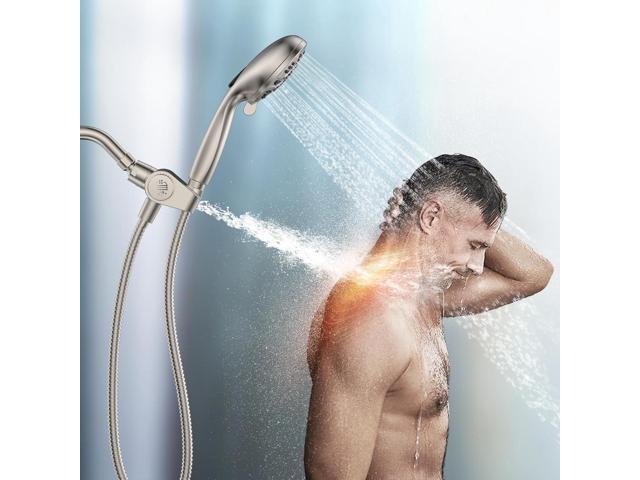 MakeFit Filtered Shower Head with Handheld Combo Brushed Nickel - Dual 2-in-1 Spa System with Massage Shower Head and 10 Modes Hand Held...