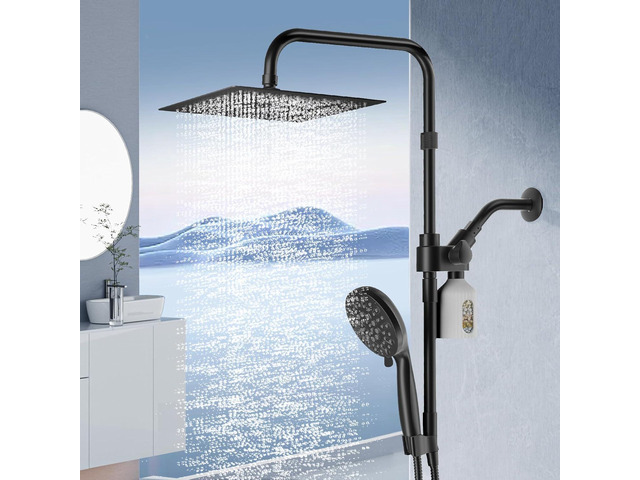 10' Filtered Rain Shower Head with Handheld Spray Combo, High Pressure Shower Head and Handle Set with Filter, Dual Shower Head with Extra Long...