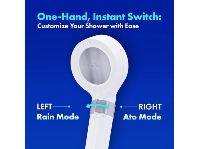 Dr. Piel Ato Shower Head with Dual modes - Filtered shower head with handheld, High pressure Rain shower & Soft water shower for sensitive skin,...