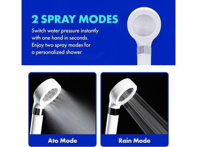 Dr. Piel Ato Shower Head with Dual modes - Filtered shower head with handheld, High pressure Rain shower & Soft water shower for sensitive skin,...