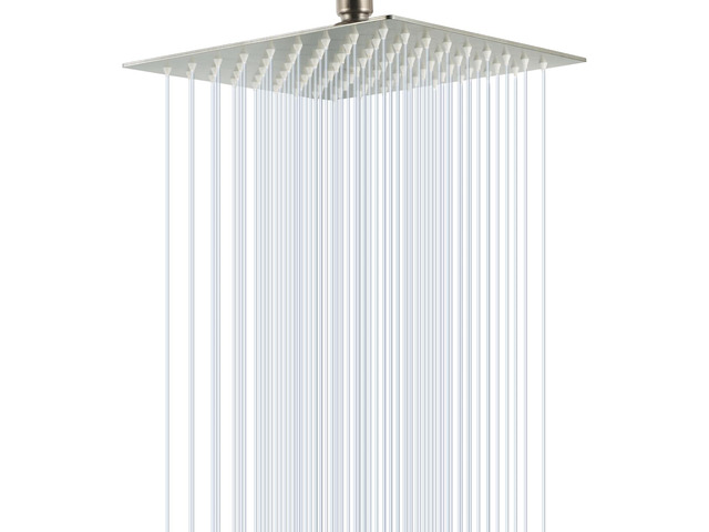 SOLVEX Rain Shower Head - High Pressure Rainfall Shower Head Made of Stainless Steel - High Flow Waterfall Bathroom Square Showerhead (10'...