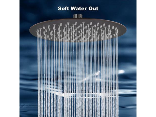 Midanya Round Rainfall Shower Head High Pressure Stainless Steel Waterfall Large Rain Shower Head Ultra Thin Design,Oil Rubbed Bronze 12 Inch