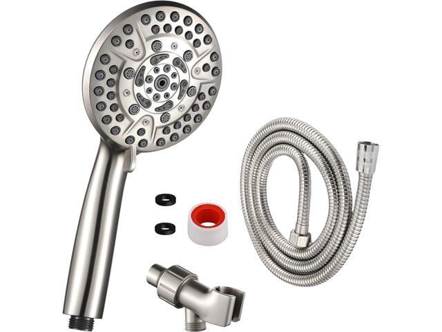 10 Spray Shower Head with Handheld,High Pressure shower heads with Handheld Spray Combo,Hand Held Shower Head with 60 Inch Long Hose (Brushed Nickel)