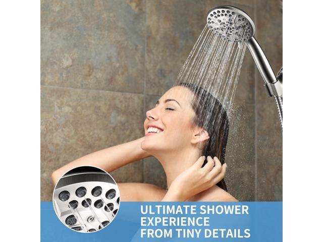 10 Spray Shower Head with Handheld,High Pressure shower heads with Handheld Spray Combo,Hand Held Shower Head with 60 Inch Long Hose (Brushed Nickel)