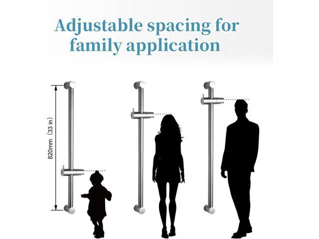 OFFO Shower Slide Bar Combo, Adjustable 33 in Slide Bar with 6-Mode High Pressure Handheld Shower Head and 60 in Stainless Steel Hose, Screw Wall...