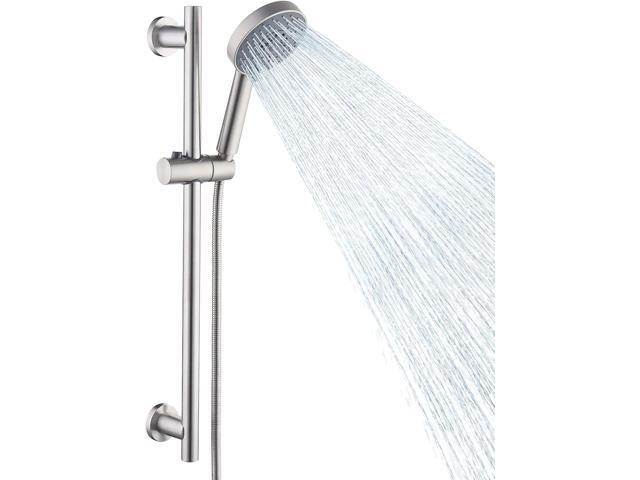 KES Shower Slide Bar Handheld Shower Head with Hose, 5-Function Hand Shower with Wall Mount Slide Bar Set Brushed Finish, F204-BS-C1
