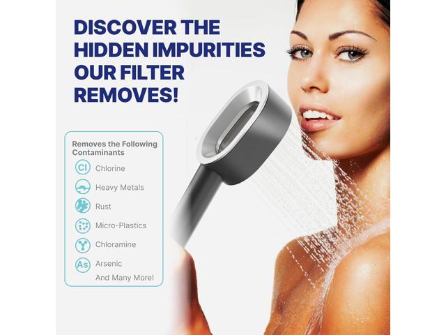 NU Aqua Handheld Filtered Shower Head - Black - High Pressure Shower Filter Protects Hair and Skin - Reduces Hair Shedding, Dandruff, and Dry Skin...