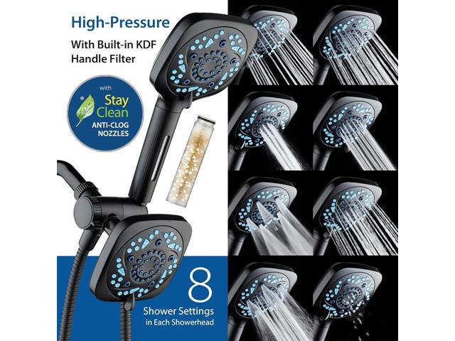 6-way High Pressure 82 Spray Mode Filtered Showerhead Combo - Handheld Shower Head Filters Chlorine to Heal Dry Skin, Revive Hair - Dual Power Wash...
