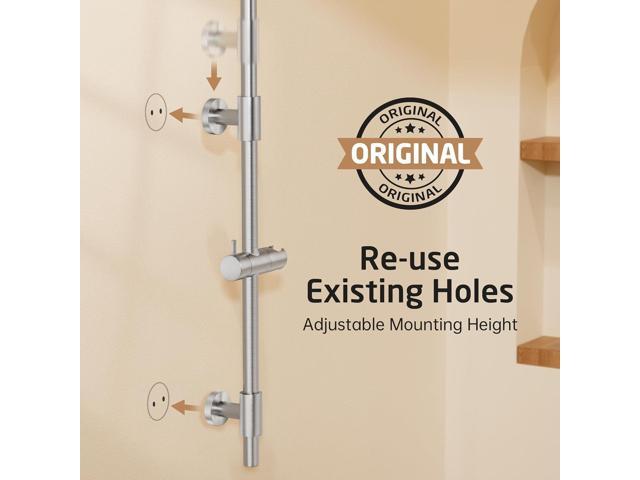 KES 18/8 Stainless Steel Shower Slide Bar 30-Inch with Adjustable Handheld Shower Head and 59-Inch Hose, 5-Function Hand Shower with Wall Mount...