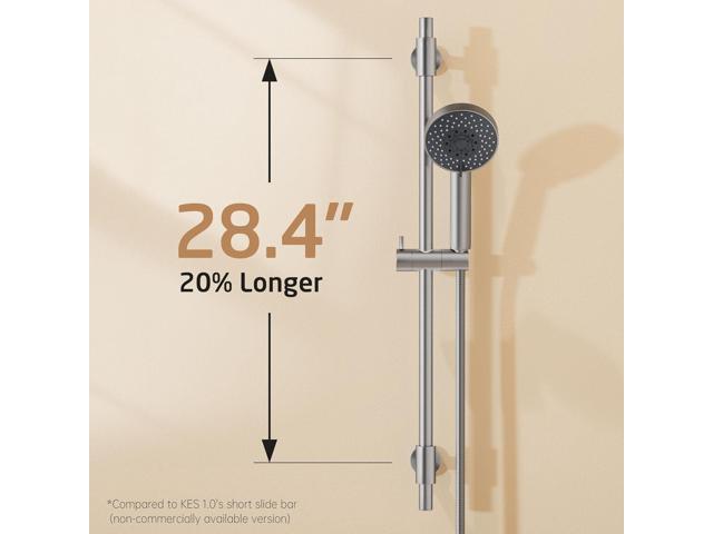 KES 18/8 Stainless Steel Shower Slide Bar 30-Inch with Adjustable Handheld Shower Head and 59-Inch Hose, 5-Function Hand Shower with Wall Mount...