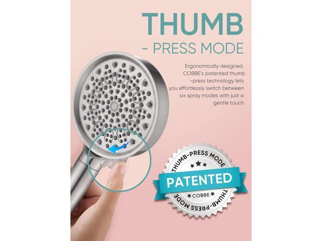Cobbe Filtered Shower Head with Handheld, 6 Spray Modes, Water Softener Filters - Remove Chlorine, Reduce Dry Skin - Brushed Nickel