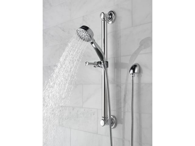 Delta Faucet 9-Spray Slide Bar Hand Held Shower with Hose, Chrome Handheld Shower Head, Slide Bar Hand Shower, Handheld Shower, Detachable Shower...