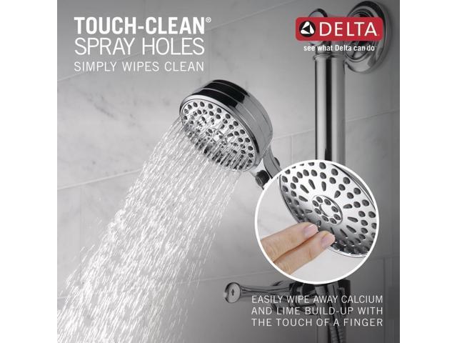 Delta Faucet 9-Spray Slide Bar Hand Held Shower with Hose, Chrome Handheld Shower Head, Slide Bar Hand Shower, Handheld Shower, Detachable Shower...