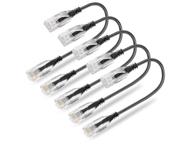 Patch Cables Cat6a 1ft (10 Pack) Slim, Cat6a Patch Cable 10G Pure Bare Copper Snagless RJ45 Network Patch Cables,for Home and Enterprise Network...