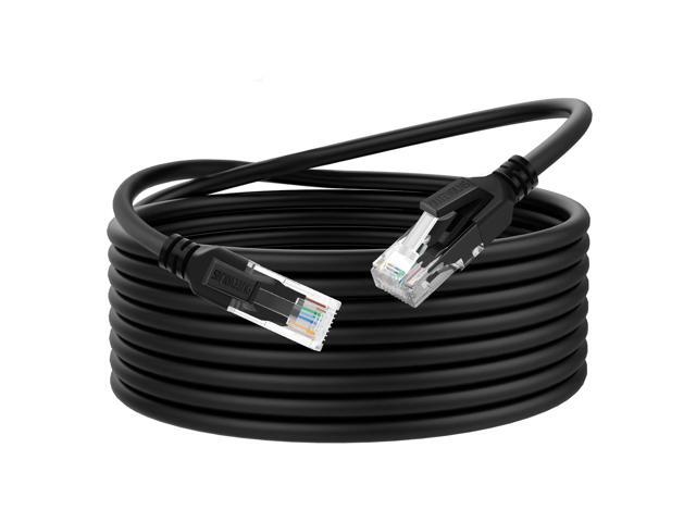Ultra Flexible Cat 6 Ethernet Cable 25 Feet, Soft 10Gbps Cat 6a Rj45 Network Cable, Gigabit LAN Cord for Mac, PC, Router, Laptop (Black)