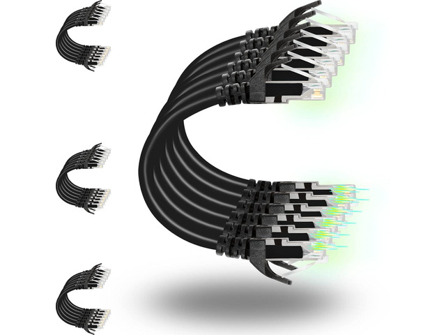Rapink Patch Cables Cat6 5ft (24 Pack), Ethernet Patch Cable 10G Support, Cat 6 Patch Cable for Patch Panel to Switch, Flexiable Cat 6 Ethernet...