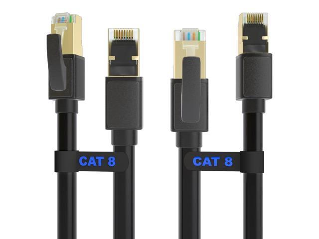 Cat 8 Ethernet Cable, 2Packs High Speed 40Gbps 2000Mhz Network Cord RJ45 Shielded Indoor Heavy Duty LAN Cables Compatible for Gaming PC PS5 Xbox...