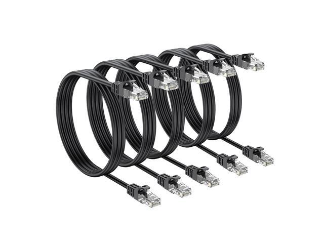 Cat 6 Ethernet Cable 6FT 5-Pack, Patch Cable 6 Foot (Cat 6 Cable, Internet RJ45 Cord, Network Cable) 10Gbps for Gaming, Patch Panel, Cable...