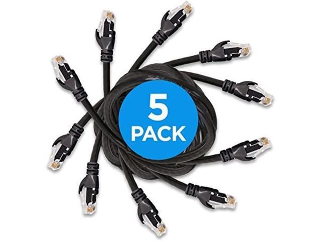 1 Cat6 Ethernet Patch Cord - UL Listed, 24AWG RJ45 Connectors LAN Solid Copper Cable, 10 Gbps Max Speed Ideal for PS5 Xbox Nintendo Switch Gaming...