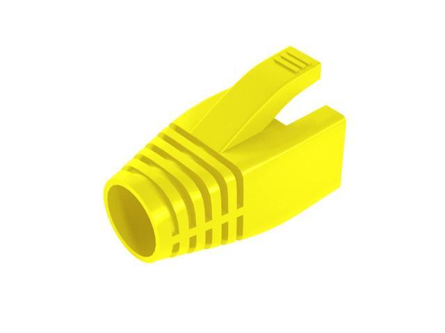 50 Pcs Cat6 Cat6A Cat7 Strain Relief Boot, RJ45 Plug Connector Cover Modular Network Plug Connector Cap Cable Connector Boots, Yellow
