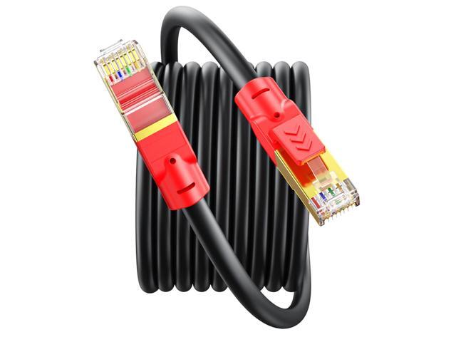 SNANSHI Ethernet Cable 40 ft, Round CAT 8 LAN Network Cable RJ45 Patch Cord SFTP Gigabit 10/100/1000Mbit/s with Gold Plated Lead for...