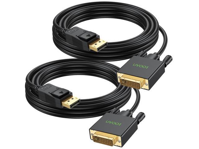 DisplayPort to DVI Cable 10ft 2-Pack, DP to DVI Cable Cord Male to Male Compatible with Computer, PC, Monitor, TV, Projector and More