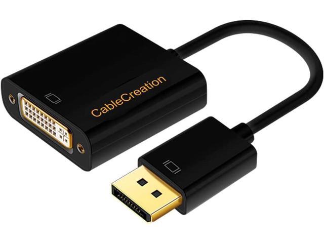 CableCreation DP to DVI Adapter - DP Male to DVI Female, Supports 1080P@60Hz, 0.5 FT