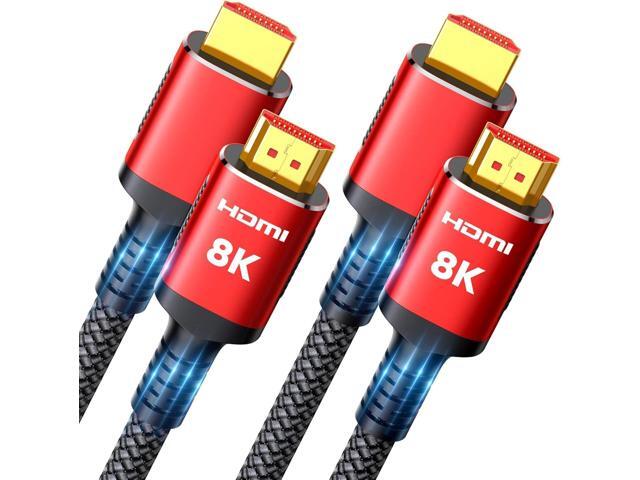 Snowkids 10K 8K HDMI 2.1 Cable 10FT 2-Pack, 48Gbps Ultra High Speed HDMI Braided Cord, Support 8K@60Hz 4K@120Hz, HDCP 2.2 & 2.3,eARC,Dynamic...
