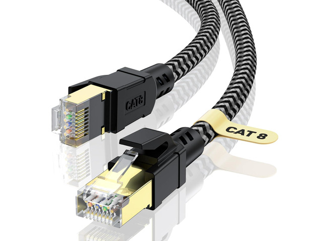Cat 8 Ethernet Cable 30FT, High-Speed Braided Internet Cable Network Cord with Gold Plated RJ45 Connector 40Gbps 2000Mhz Heavy Duty LAN Cable...