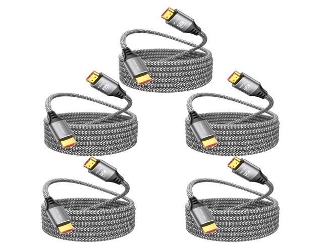 8K HDMI Cable 10FT 5-Pack, HDMI to HDMI Cord 4K@120Hz/144Hz, 8K@60Hz, HDMI 2.1 Support eARC, HDCP2.3/2.2, HDR10+ for KVM, PS5, Xbox, LG, Roku,...