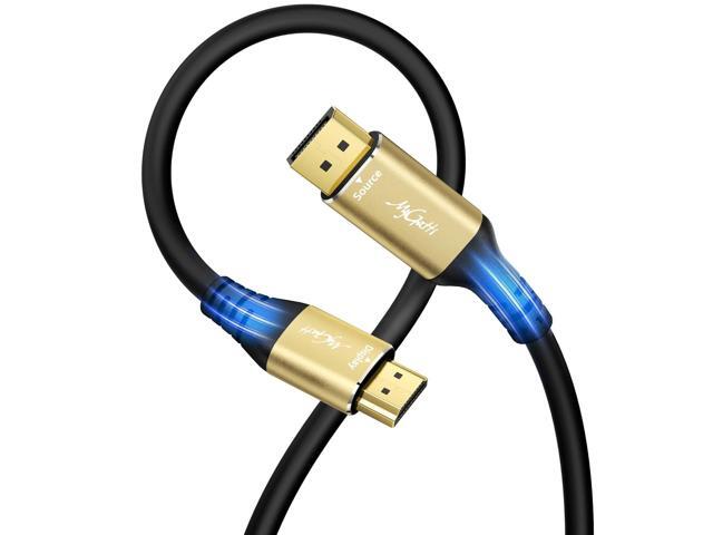 4K DisplayPort to HDMI Cable 3FT, DP to HDMI Video Uni-Directional Cord Adapter, Compatible with Dell, NVIDIA, AMD, Lenovo, Monitor, Projector,...