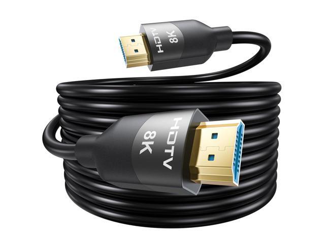 8K HDMI Cable 15 FT, In-Wall CL3 Rated HDMI 2.1 Cord, Support 8K@60Hz, 4K@120Hz, HDR10+, eARC, SBTM, VRR, QFT, ALLM, 3D, HDCP 2.3 for TV, Monitor,.