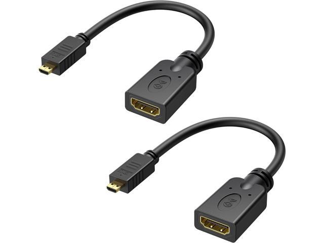 Cable Matters 2-Pack Micro HDMI to HDMI Adapter - 6 Inches, with 4K and HDR Support for Raspberry Pi 4 and Raspberry Pi 5