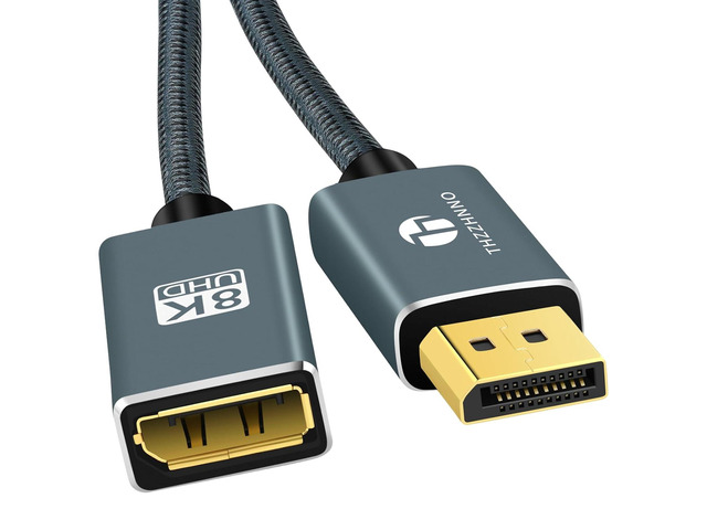 DisplayPort Extension Cable 1.6FT, DisplayPort 8K Male to Female Cable, DP to DP Extended Cord Supports 8K@60Hz,4K@120Hz for Gaming Monitor,...